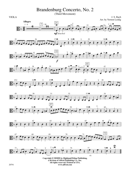 Brandenburg Concerto No. 2 (3rd Movement): Viola