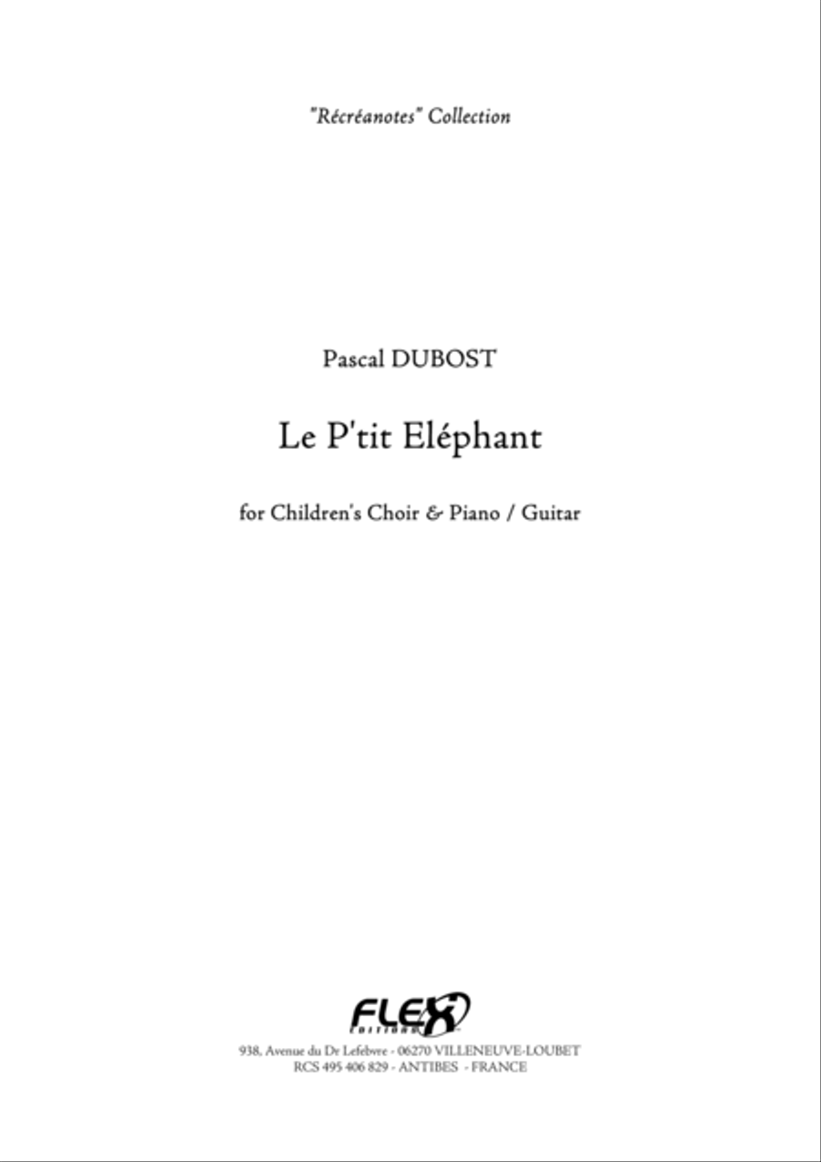 Le P'tit Elephant Le P'tit Elephant Children's Choir scores gallery preview page 1