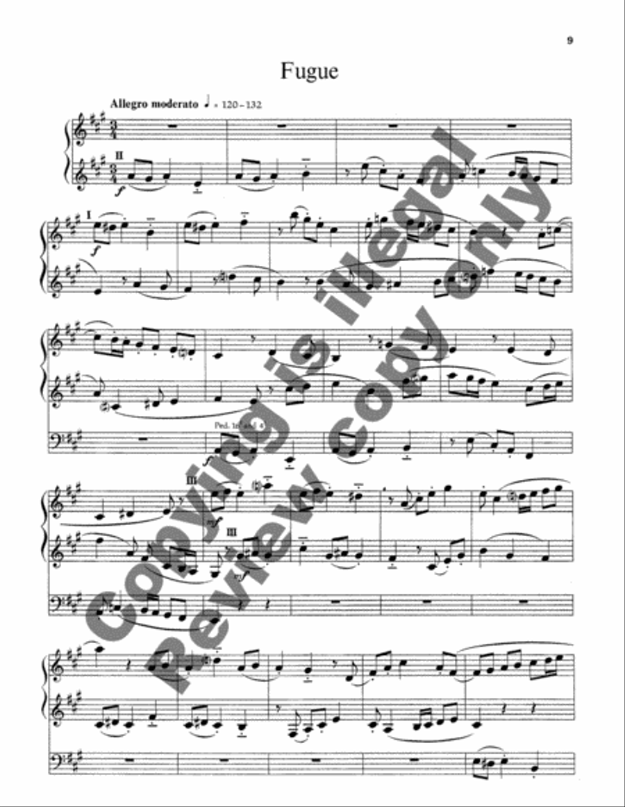 Fantasie, Aria and Fugue Organ scores gallery preview page 9