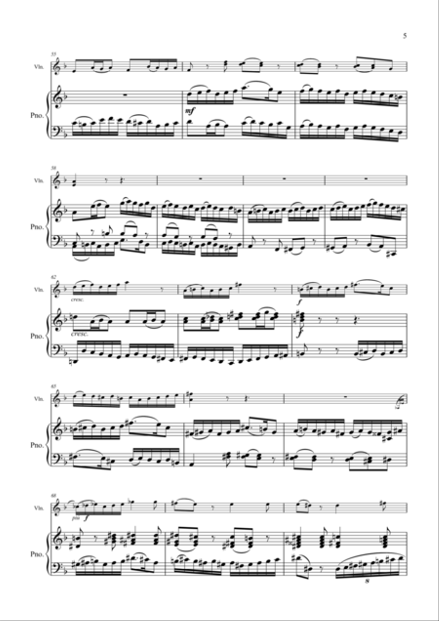 Introduction and Fugue in d-minor (violin and piano) Small Ensemble scores gallery preview page 5