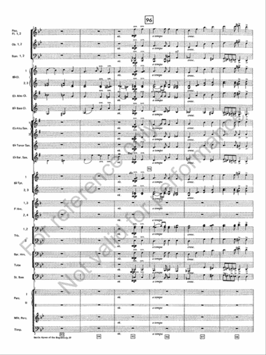 Battle Hymn Of The Republic Concert Band scores gallery preview page 20