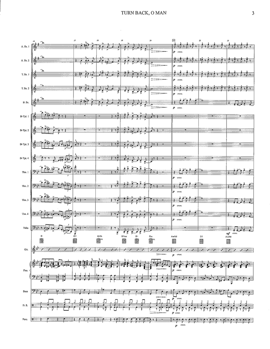 Turn Back, O Man Jazz Ensemble scores gallery preview page 3