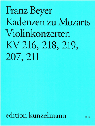 Book cover for Cadenzas to Mozart's violin concertos