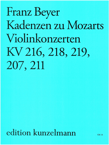 Cadenzas to Mozart's violin concertos
