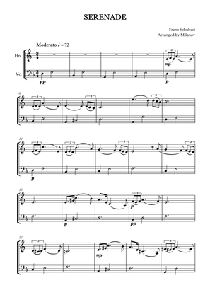 Serenade | Ständchen | Schubert | french horn and cello duet
