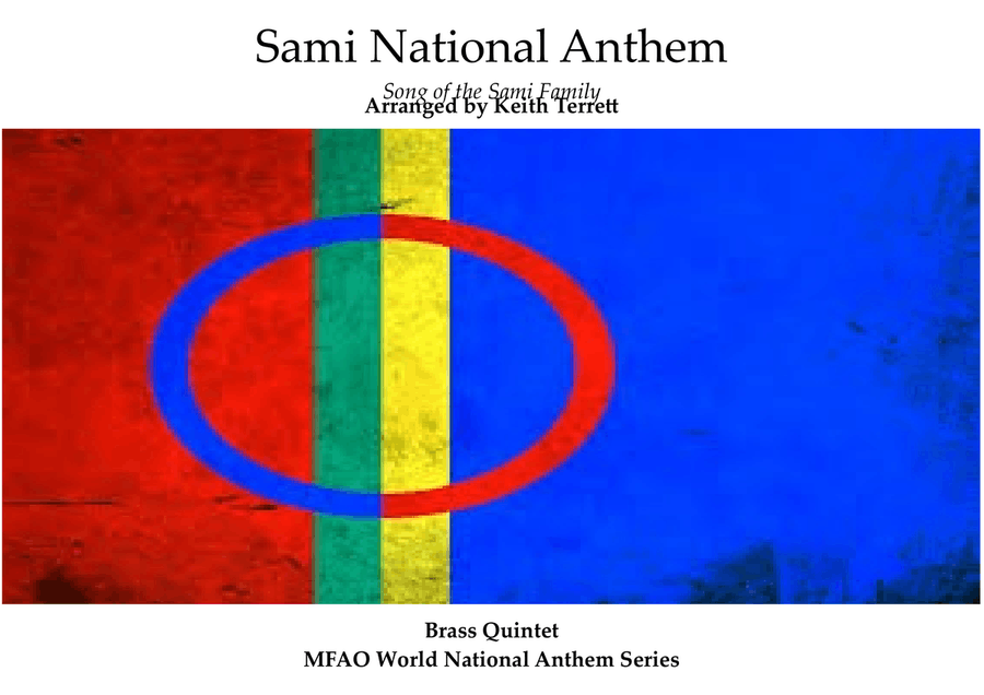 Sami National Anthem (''Sámi soga lávlla'') for Brass Quintet Brass Quintet scores gallery preview page 1