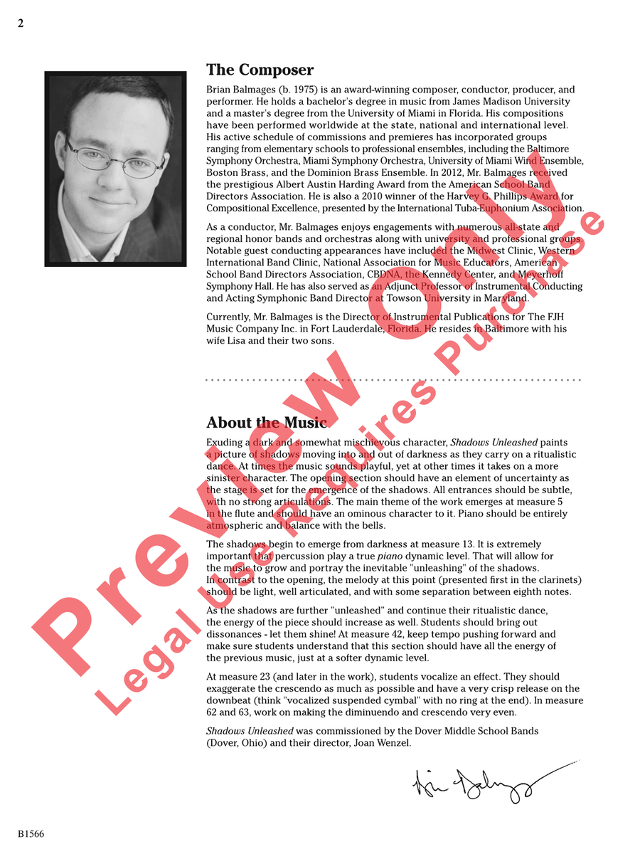 Shadows Unleashed Concert Band scores gallery preview page 3