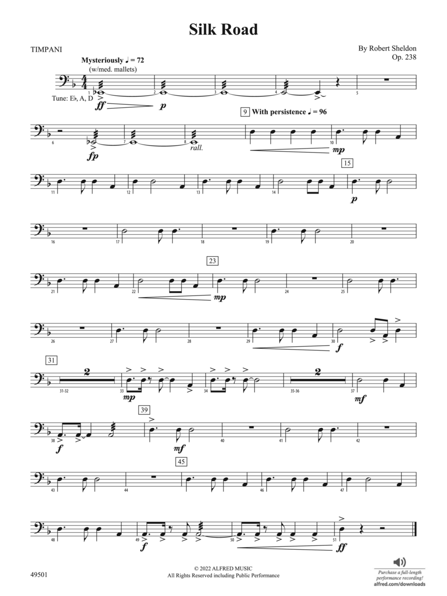 Silk Road: Timpani Concert Band scores gallery preview page 1