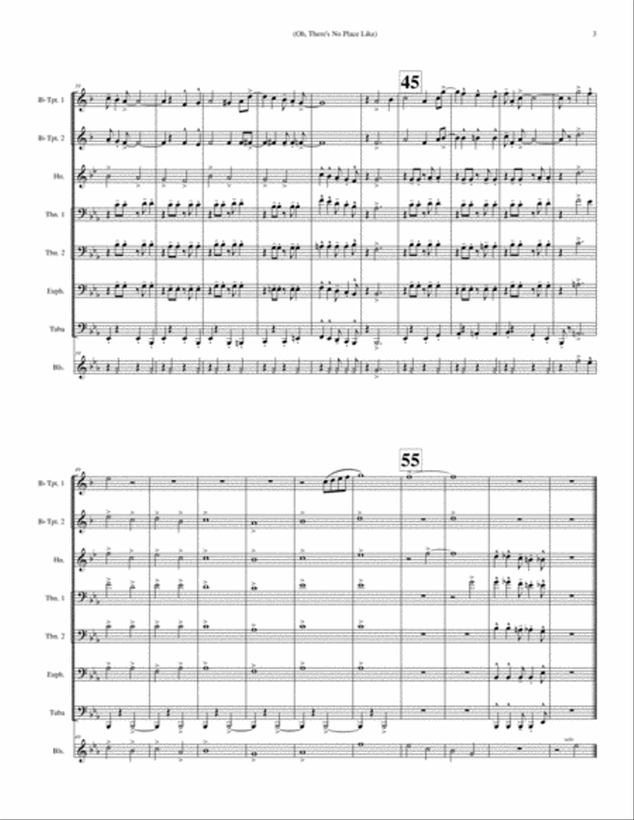 (There's No Place Like) Home For The Holidays Brass Ensemble scores gallery preview page 3