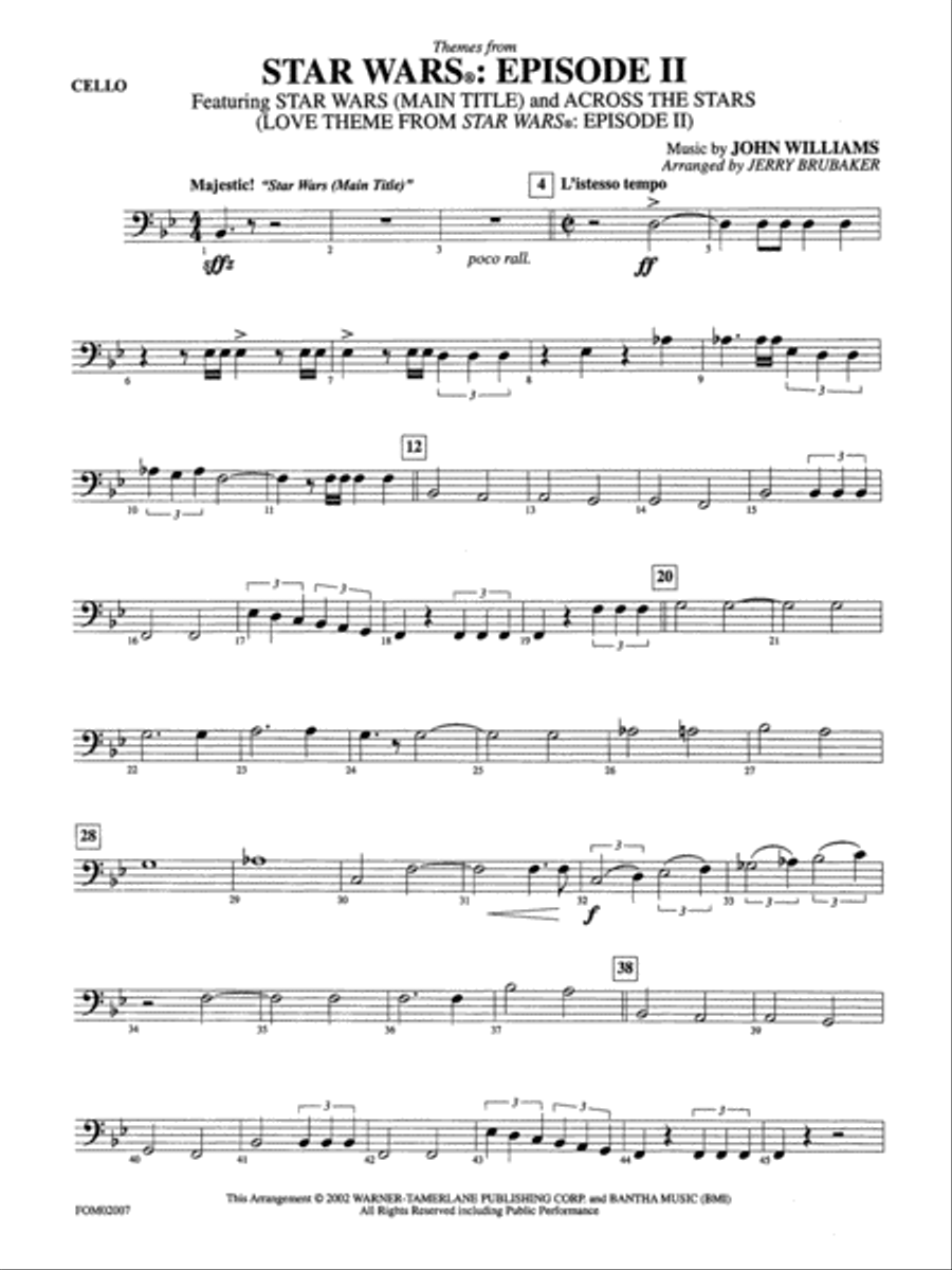Star Wars: Episode II Attack of the Clones: Cello Full Orchestra scores gallery preview page 1