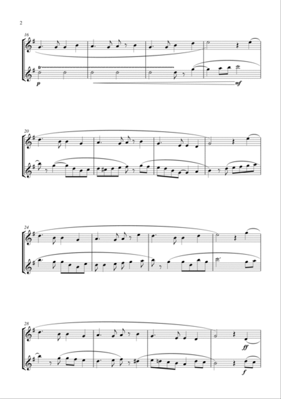 Auld Lang Syne (for oboe duet, suitable for grades 2-6) Oboe scores gallery preview page 2
