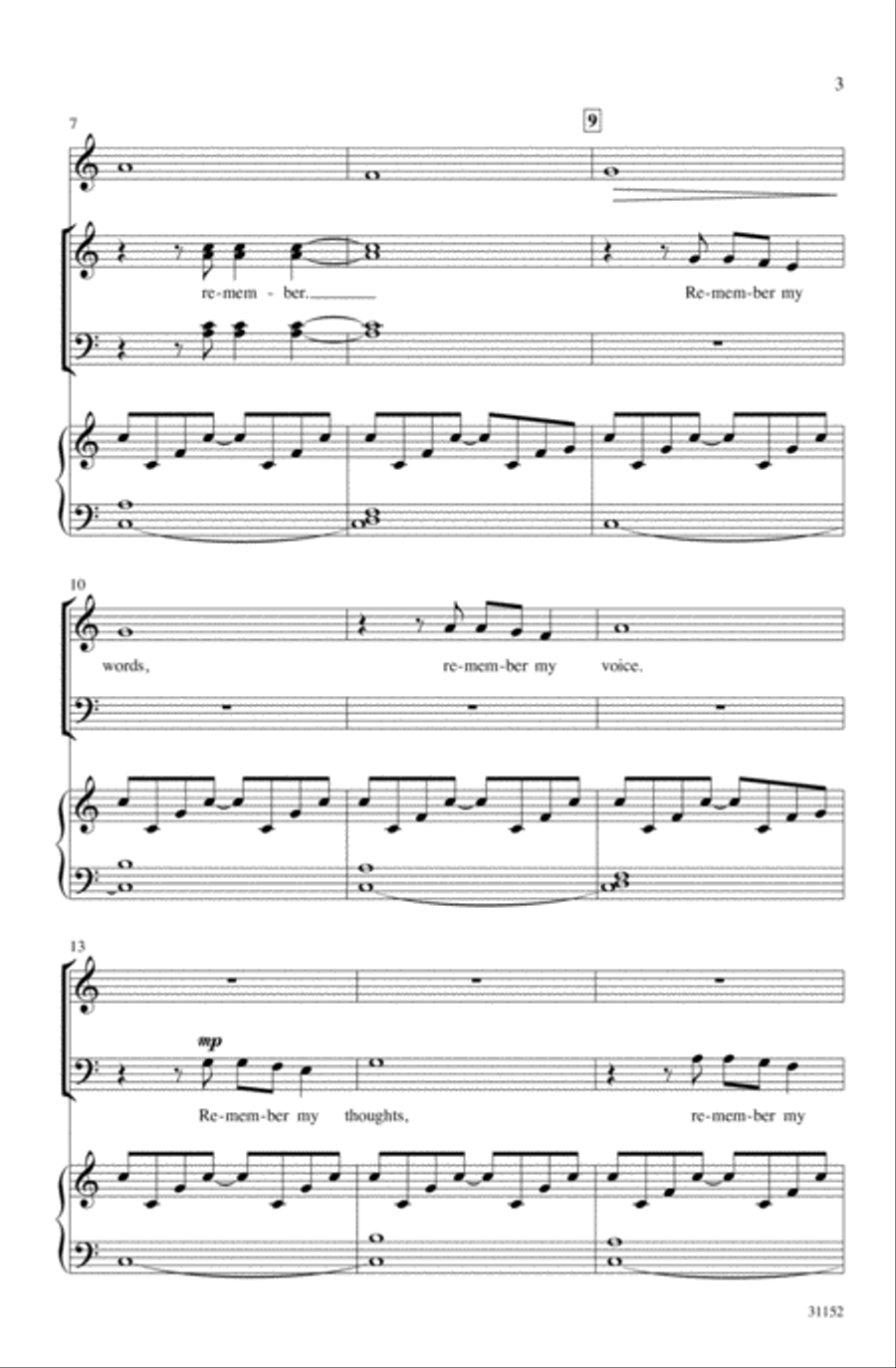 Remember My Song 4-Part scores gallery preview page 3