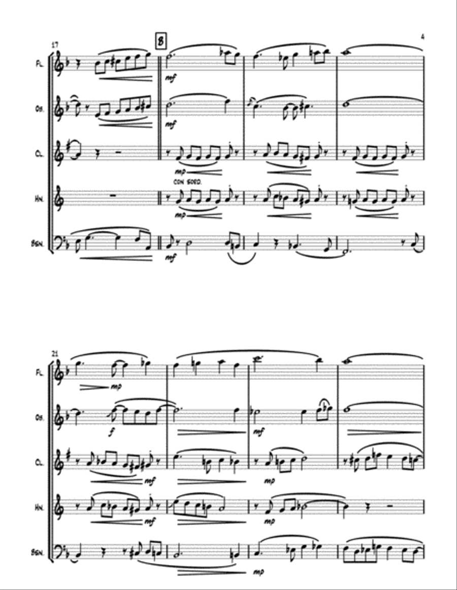 Dirge & Second Line Woodwind Quintet scores gallery preview page 5