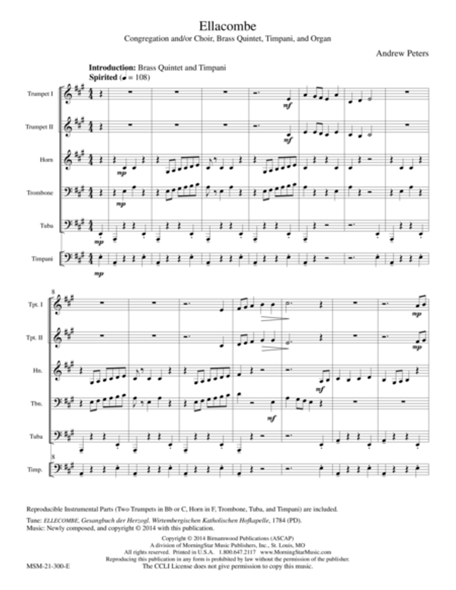 Ellacombe Choir scores gallery preview page 1