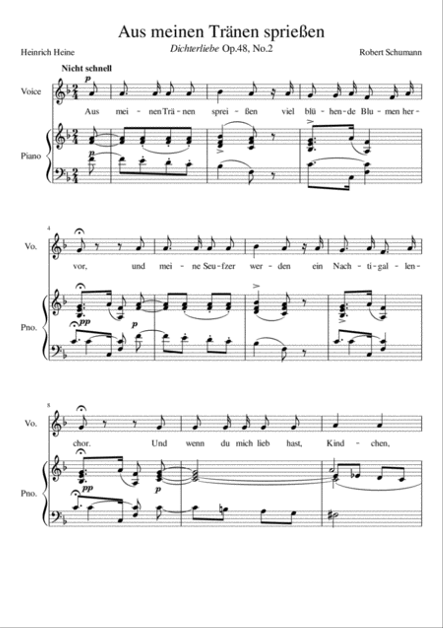 Aus meinen Tranen spriessen - F Major Voice Solo scores gallery preview page 2