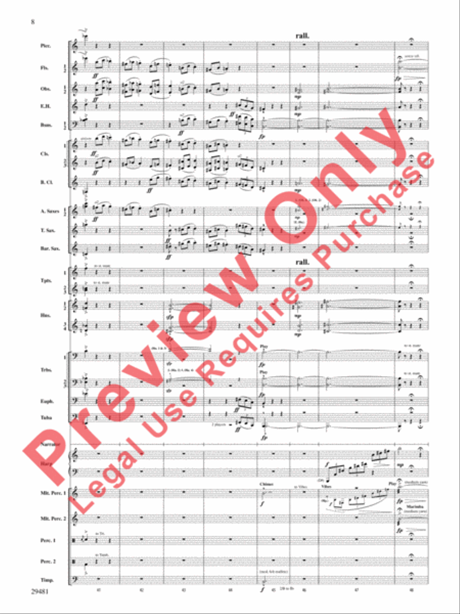 Casey at the Bat Concert Band scores gallery preview page 9