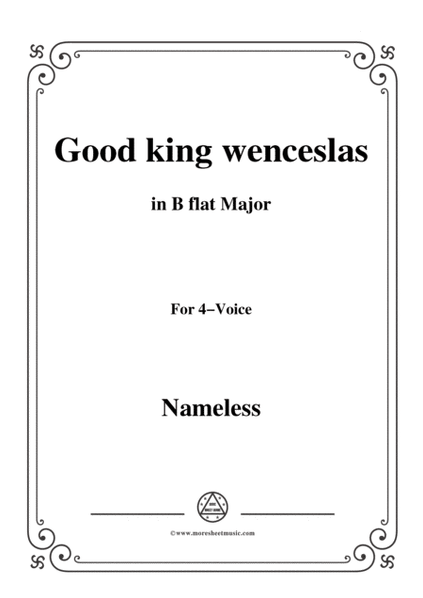 Nameless-Christmas Carol,Good king wenceslas,in B flat Major,for 4 Voice image number null