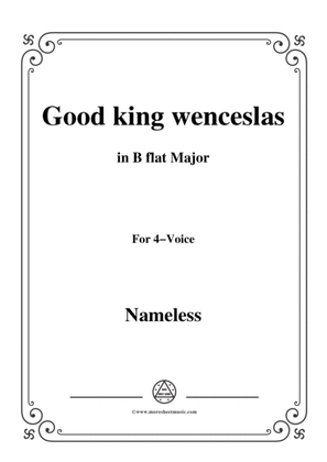 Nameless-Christmas Carol,Good king wenceslas,in B flat Major,for 4 Voice
