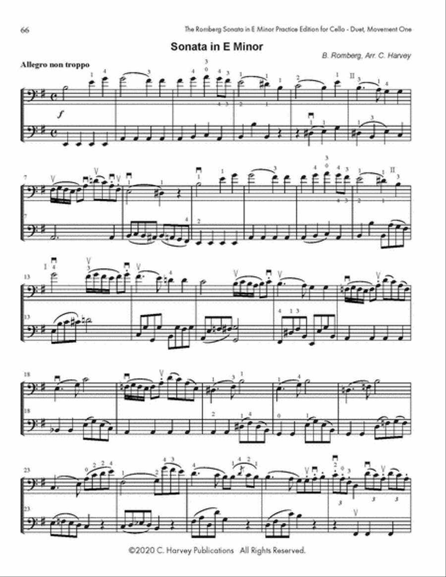 The Romberg Cello Sonata in E Minor Practice Edition Cello Solo scores gallery preview page 4