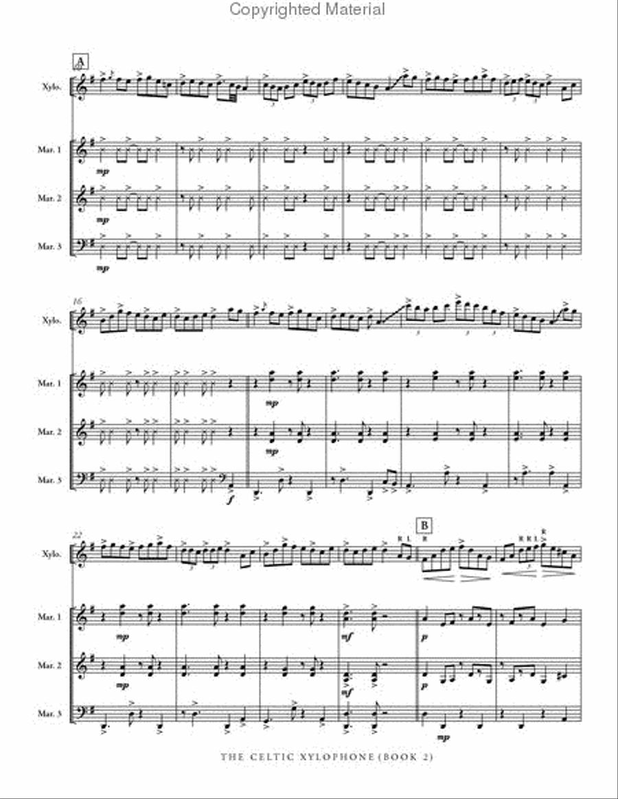 Celtic Xylophone, Book 1 Percussion Ensemble scores gallery preview page 3