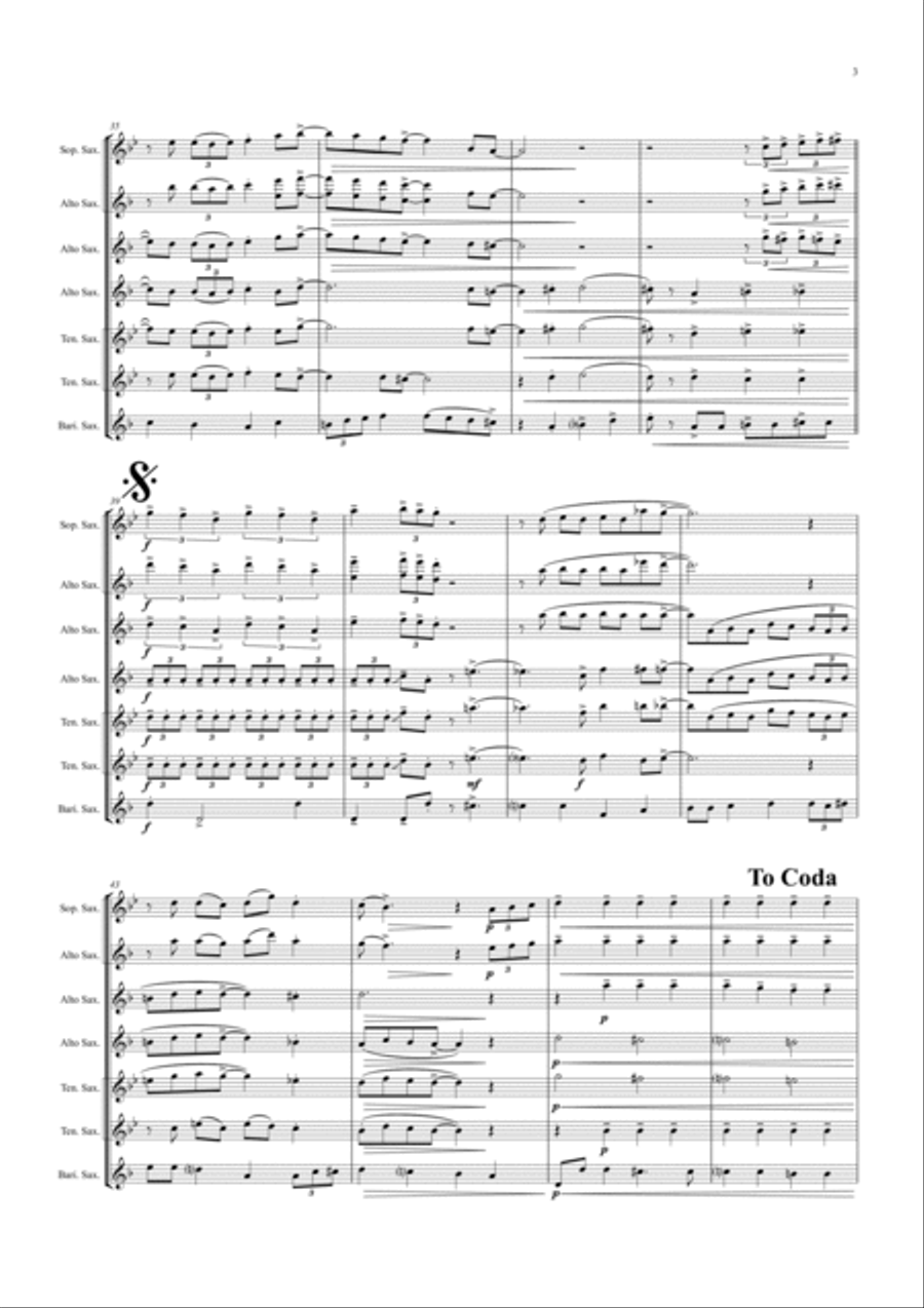 Michelle Saxophone Quintet scores gallery preview page 3