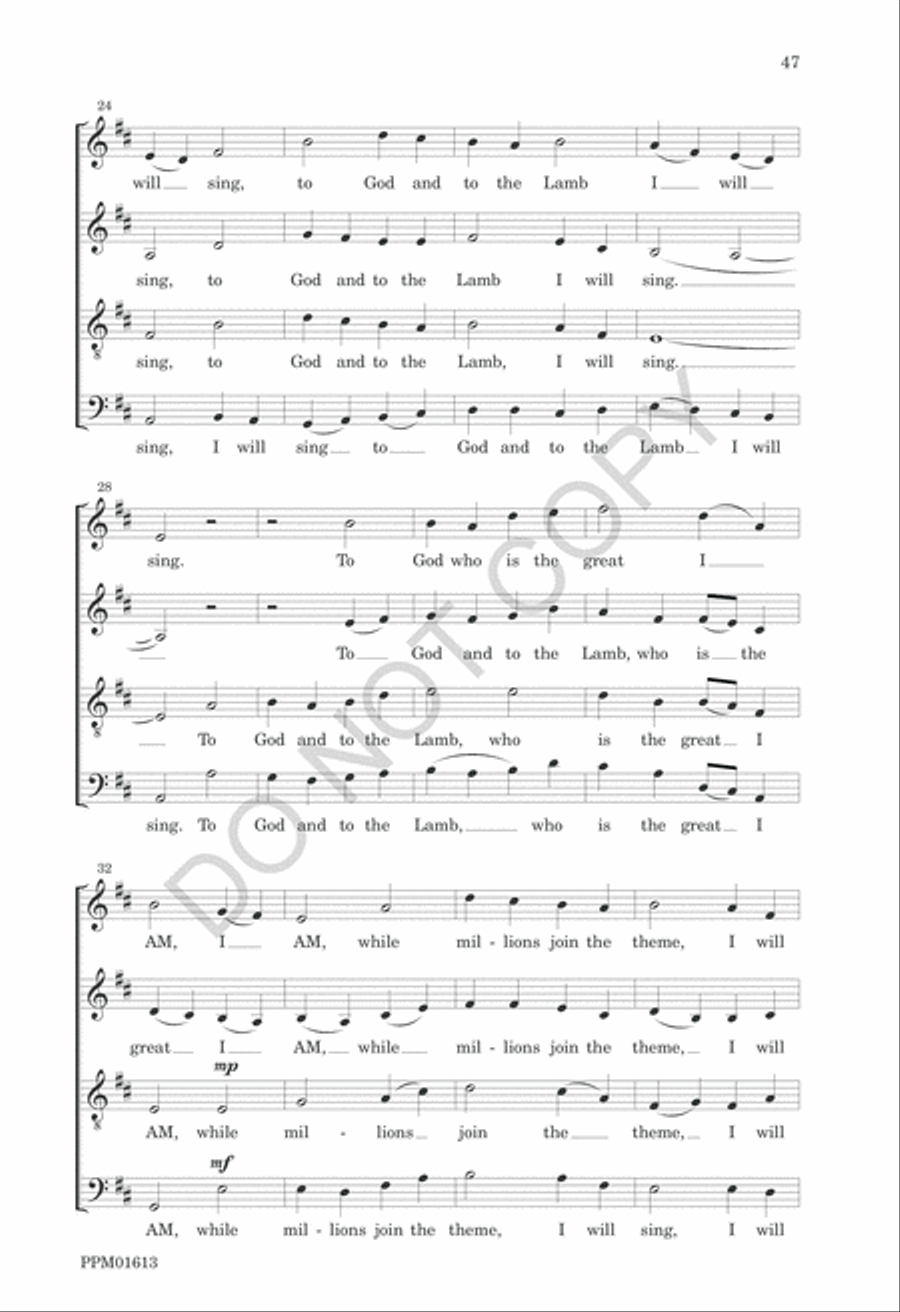 Nine American Folk Hymns 4-Part scores gallery preview page 50