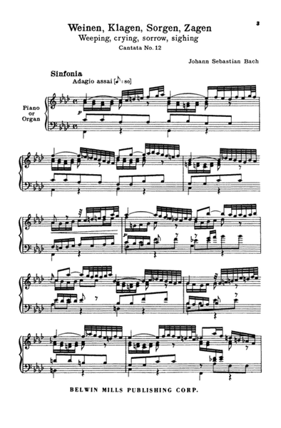 Cantata No. 12 -- Weinen, Klagen, Sorgen, Zagen