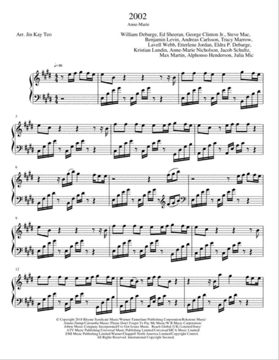 2002 2002 Piano Solo scores gallery preview page 1