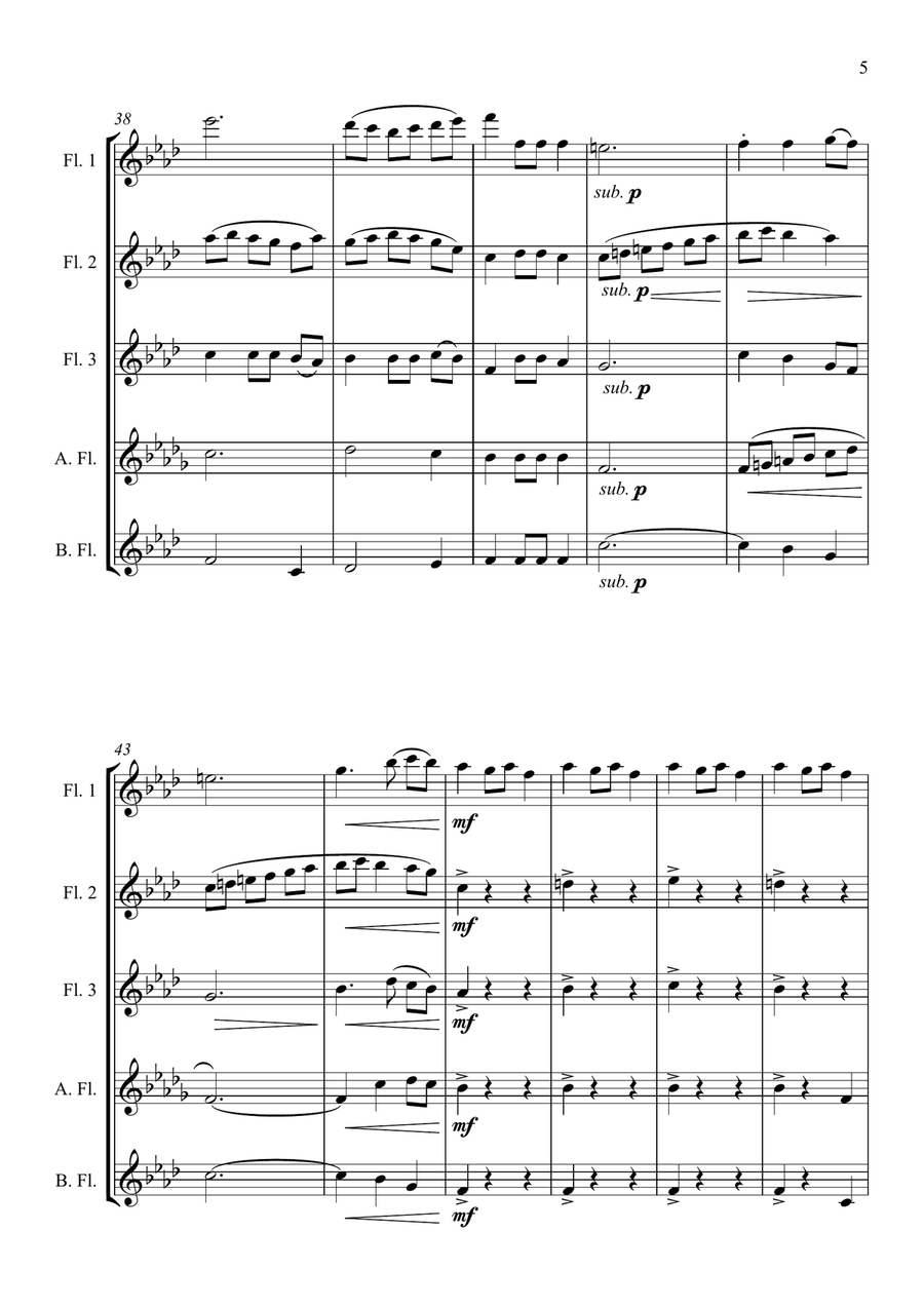 Fantasia on the Ukrainian Bell Carol - for Flute Choir Flute Choir scores gallery preview page 5