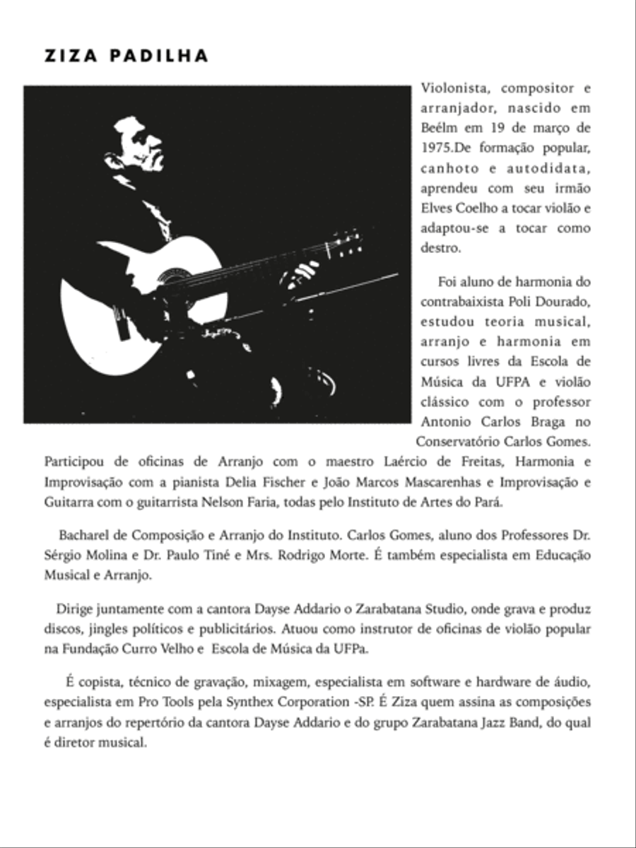 Ziza Padilha - 09 peças para violão Electric Guitar scores gallery preview page 3