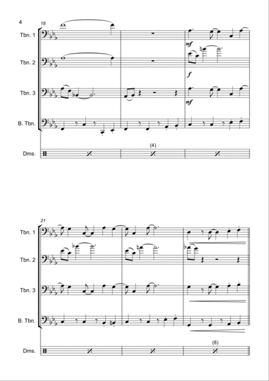 Mission: Impossible Theme from the Paramount Television Series MISSION: IMPOSSIBLE Brass Quartet scores gallery preview page 6