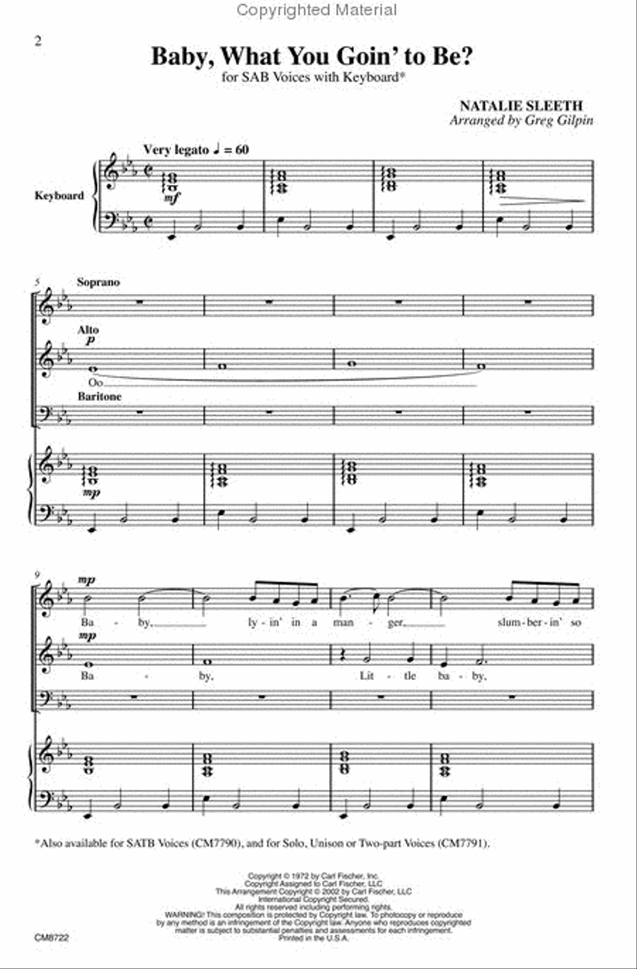 Baby, What You Goin' To Be? 3-Part scores gallery preview page 2