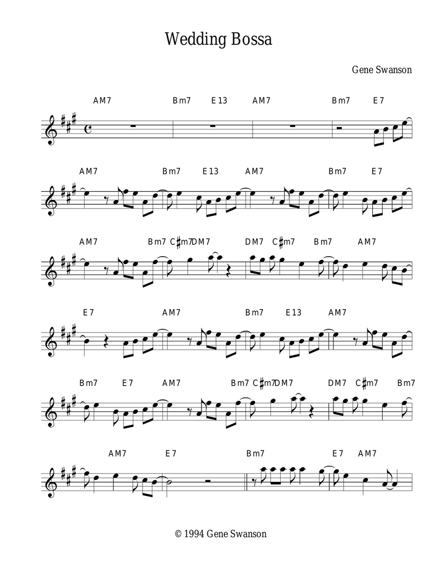 Wedding Bossa Small Ensemble scores gallery preview page 1