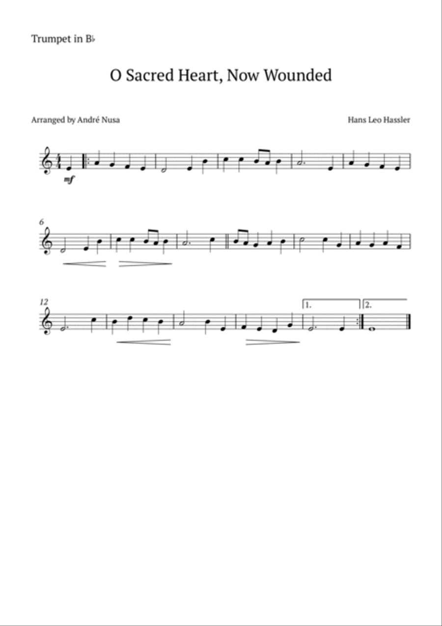 O Sacred Heart, Now Wounded Horn scores gallery preview page 3