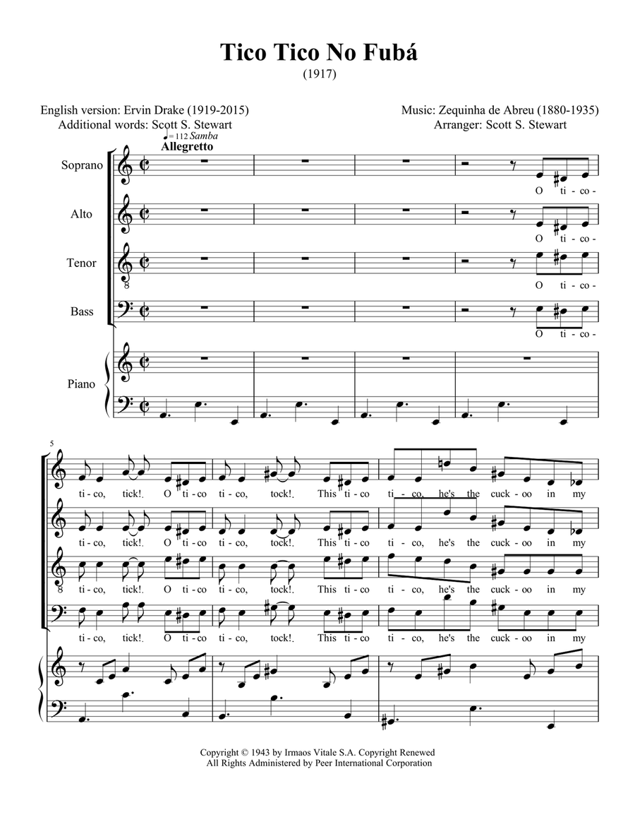 Tico Tico (Tico Tico No Fuba) 4-Part scores gallery preview page 1