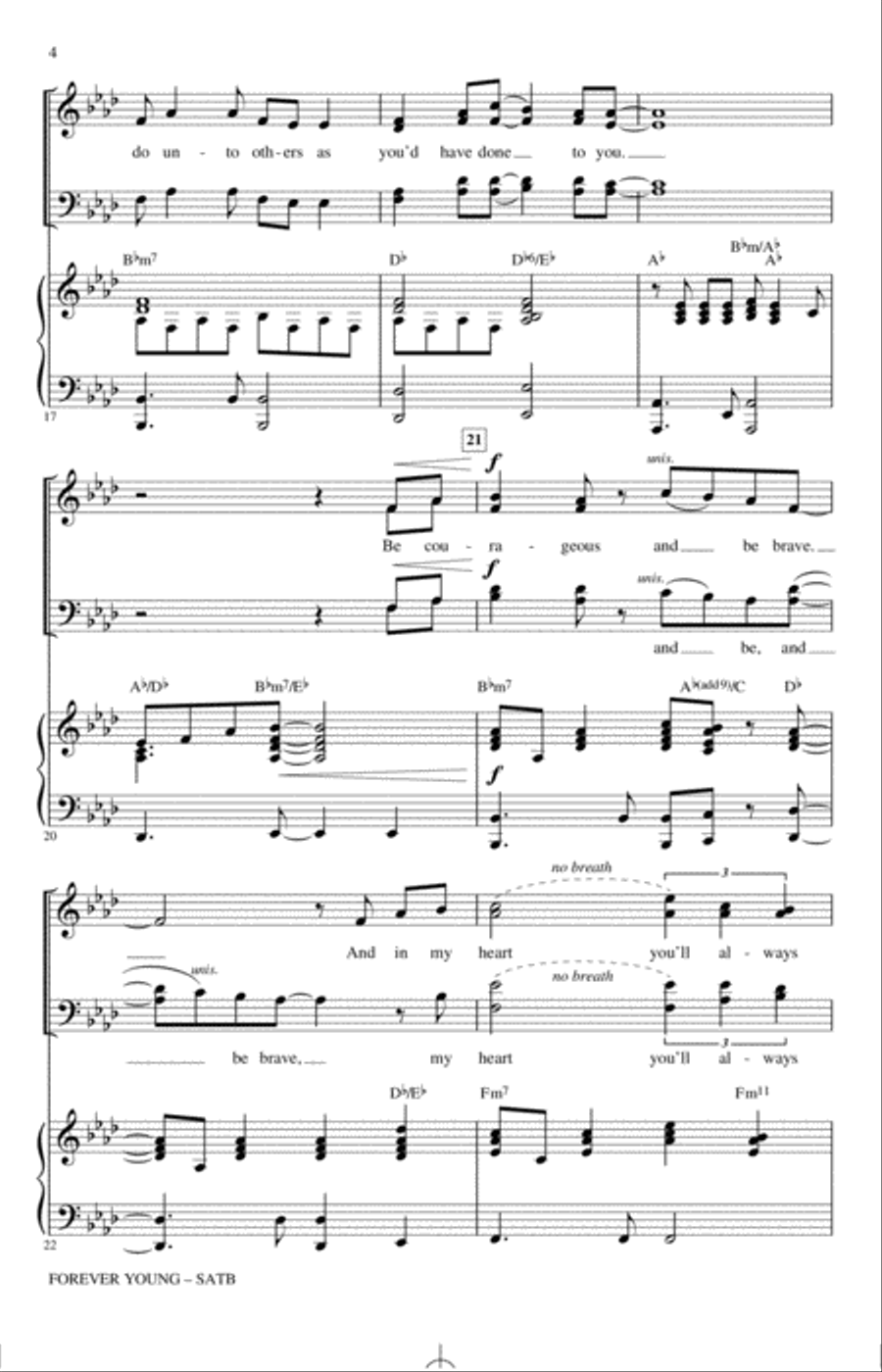Forever Young 4-Part scores gallery preview page 3