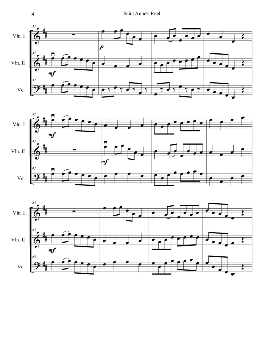Saint Anne's Reel String Trio scores gallery preview page 4