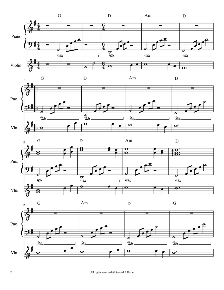Meditation Two Violin and Piano Violin scores gallery preview page 2