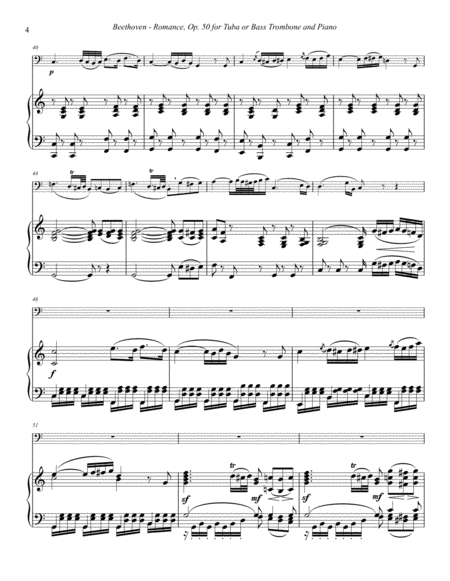 Romance No. 2 in C Opus 50 for Tuba or Bass Trombone & Piano