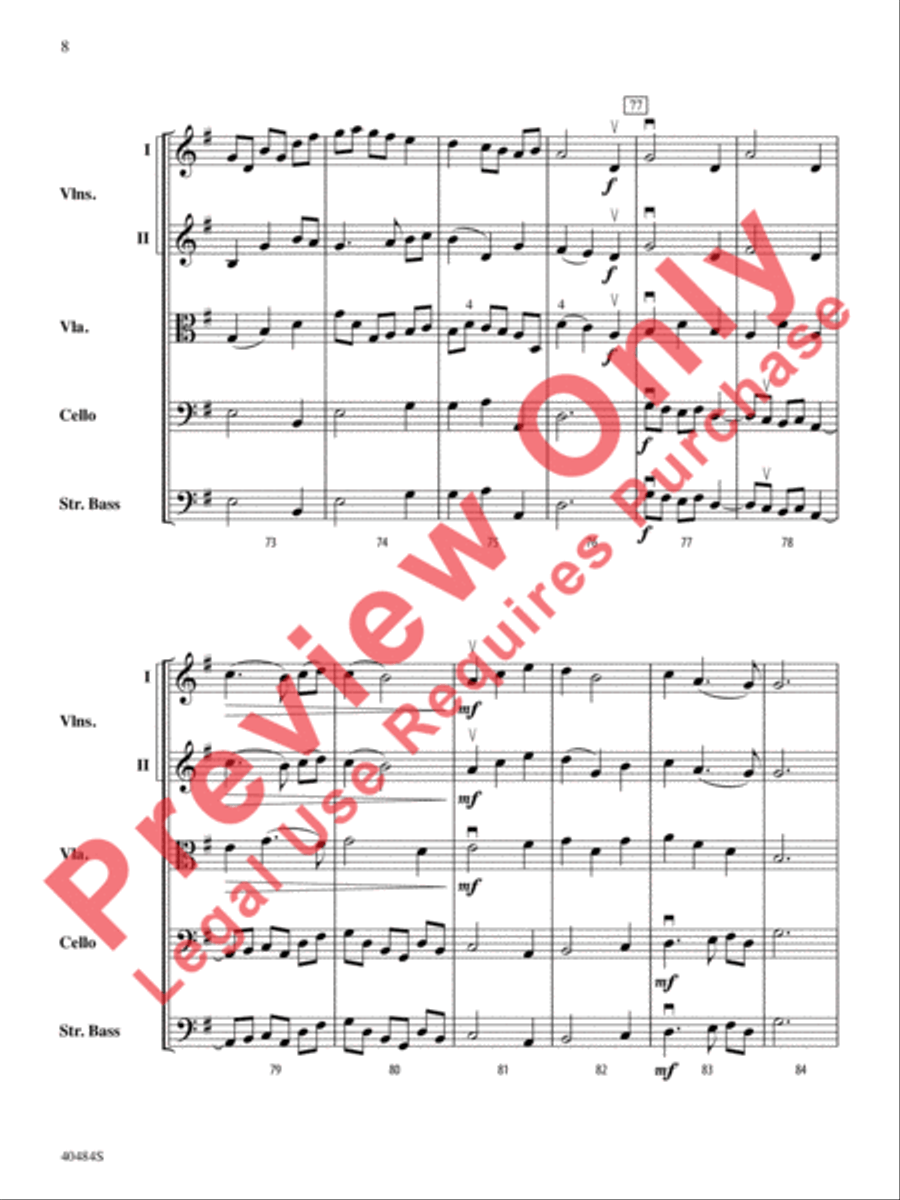 Stony Brook Waltz String Orchestra scores gallery preview page 9