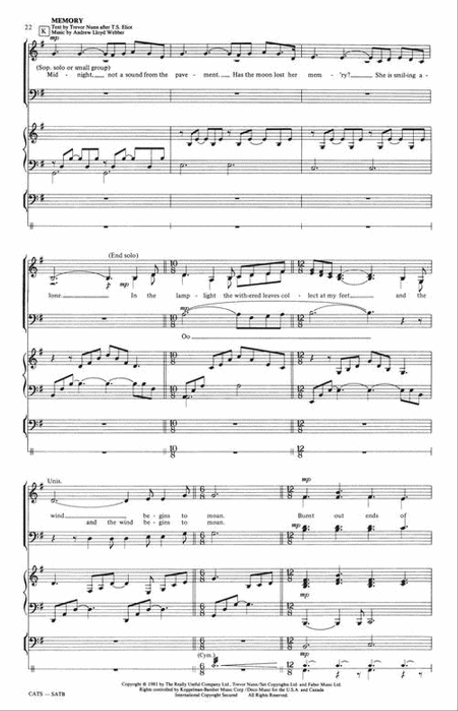 Cats (Medley) Cats (Medley) 4-Part scores gallery preview page 8