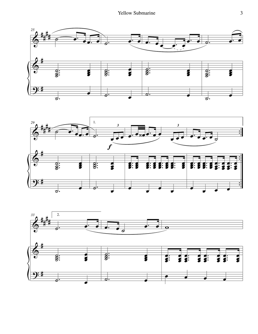 Yellow Submarine Alto Saxophone scores gallery preview page 3