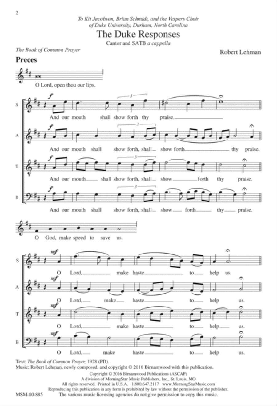 The Duke Responses 4-Part scores gallery preview page 2