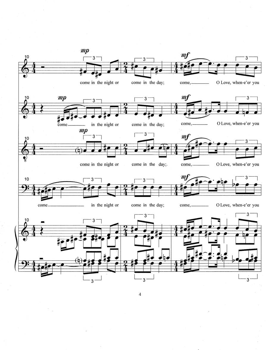 Three American Poems About Love (2020) 4-Part scores gallery preview page 6