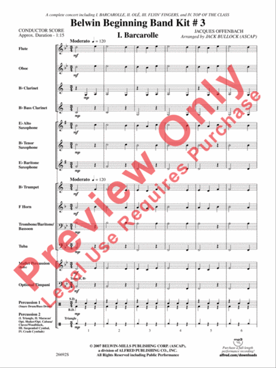 Belwin Beginning Band Kit #3 Concert Band scores gallery preview page 4