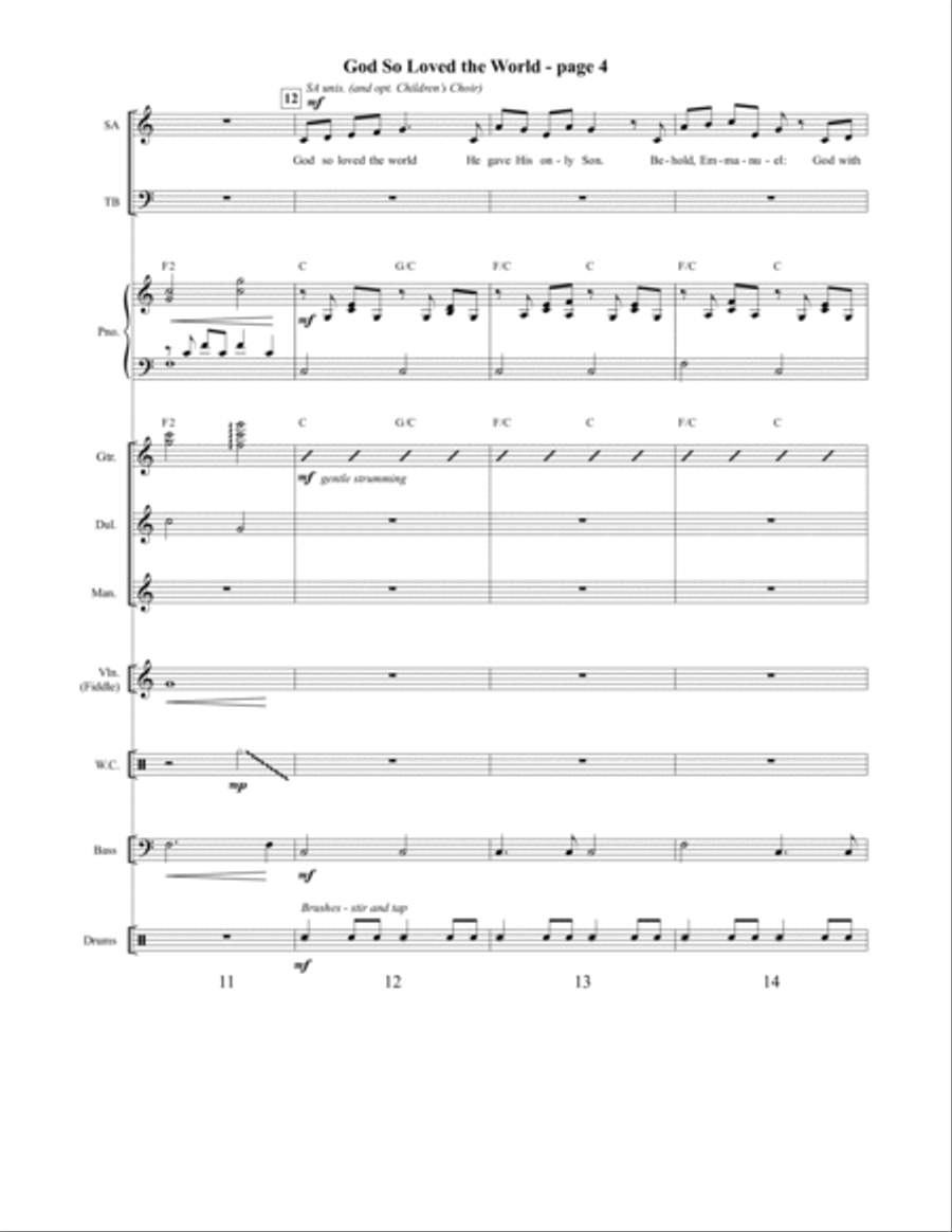 God So Loved the World Orchestration (Digital) 4-Part scores gallery preview page 5