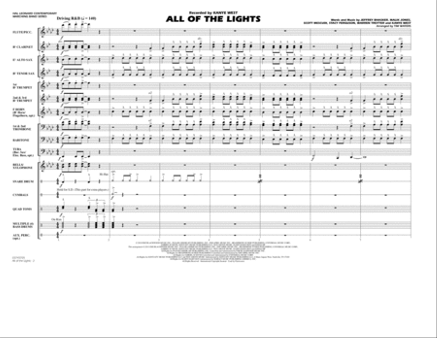 All Of The Lights - Conductor Score (Full Score) Marching Band scores gallery preview page 2