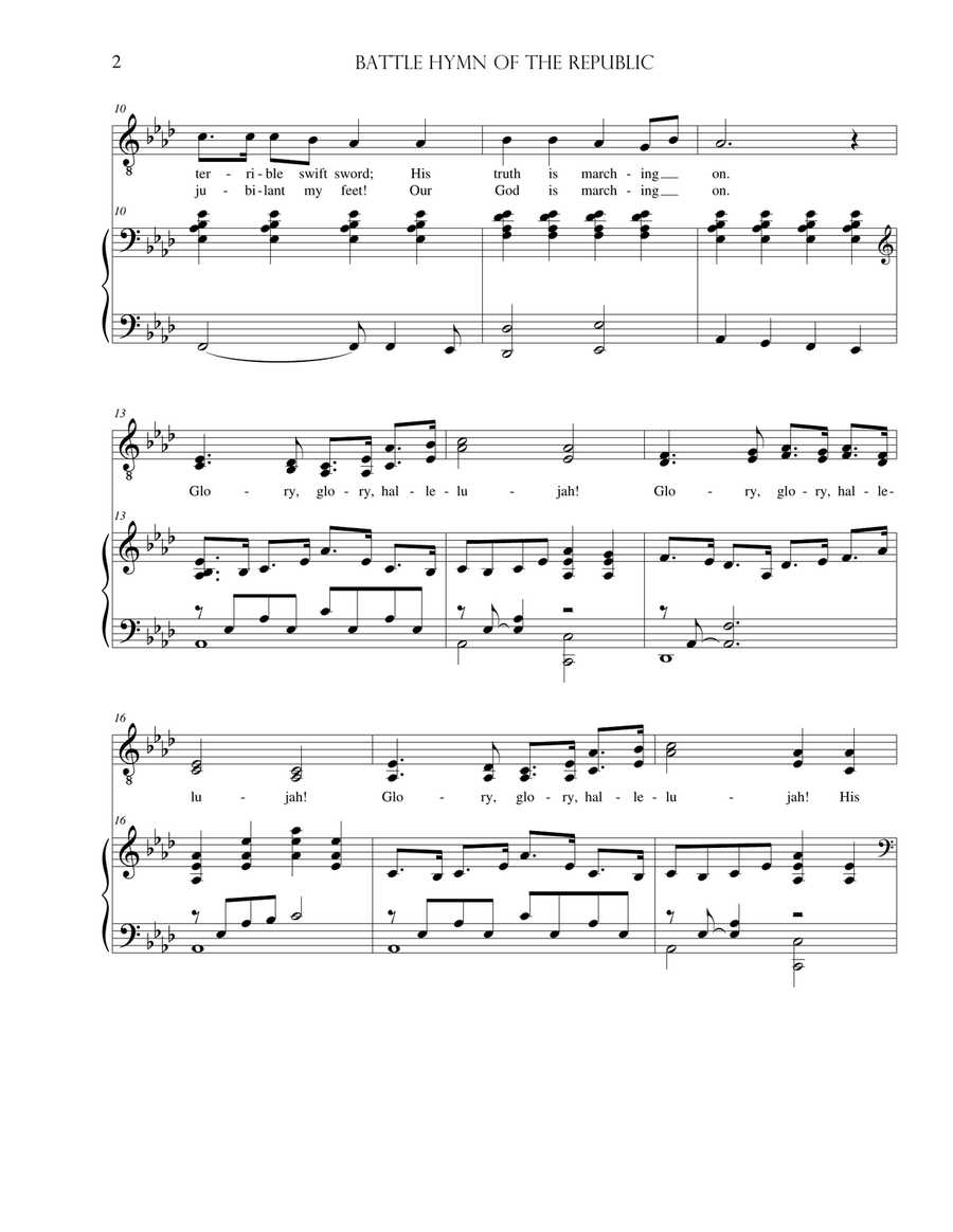 Battle Hymn of the Republic TTBB scores gallery preview page 2