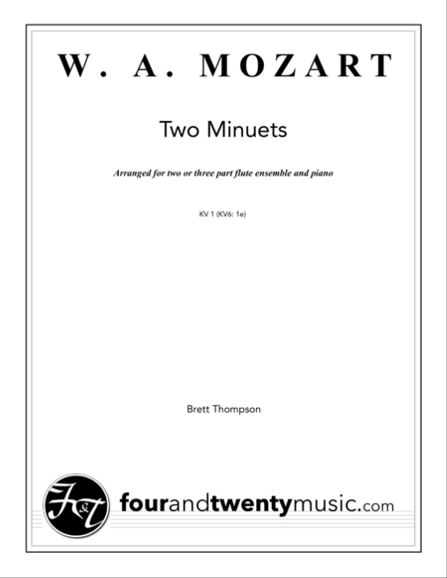 Two Minuets, for two or three flutes and piano Small Ensemble scores gallery preview page 1