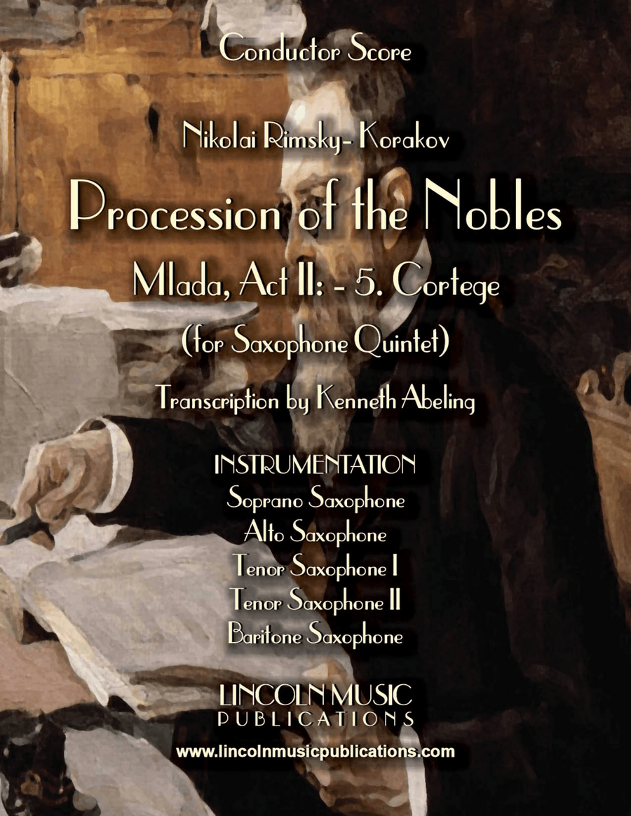 Procession of the Nobles from Mlada (for Saxophone Quintet SATTB) Saxophone Quintet scores gallery preview page 1